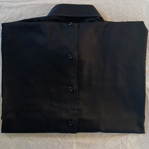 Pronto Uomo Long-Sleeve Button Down, 16 36/37, Black. - Picture 3 of 3